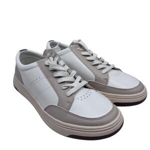 NEW Bruno Marc Men 9.5 White Beige Grey Minimalist Casual Preppy Sneakers